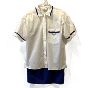Vintage Breckenridge Skirt and Short Sleeve Coordinate Set with Nautical Design